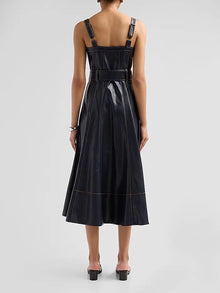 Cinq A Sept Vega Faux-Leather Midi Dressn