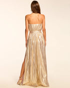 Ramy Brook Chiara Silk Lamé Strapless Maxi Dress