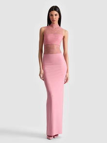 Alice and Olivia Nichol Sleeveless Lace Maxi Dress W/Bandeau