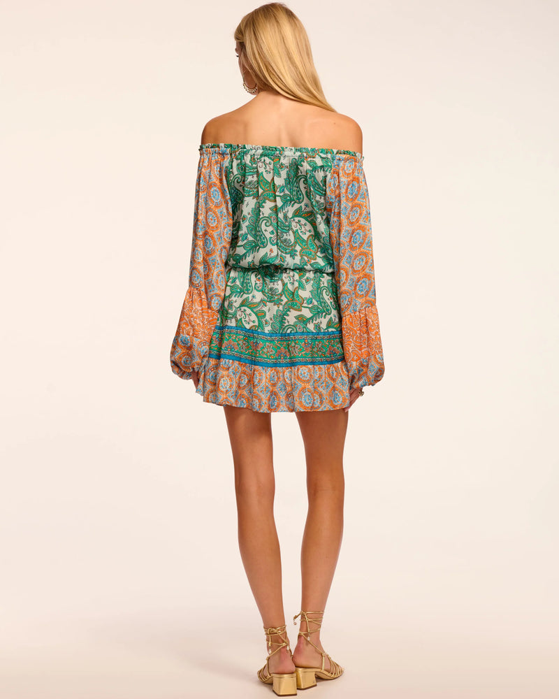 Ramy Brook Claudine Smocked Off-The-Shoulder Mini Dress