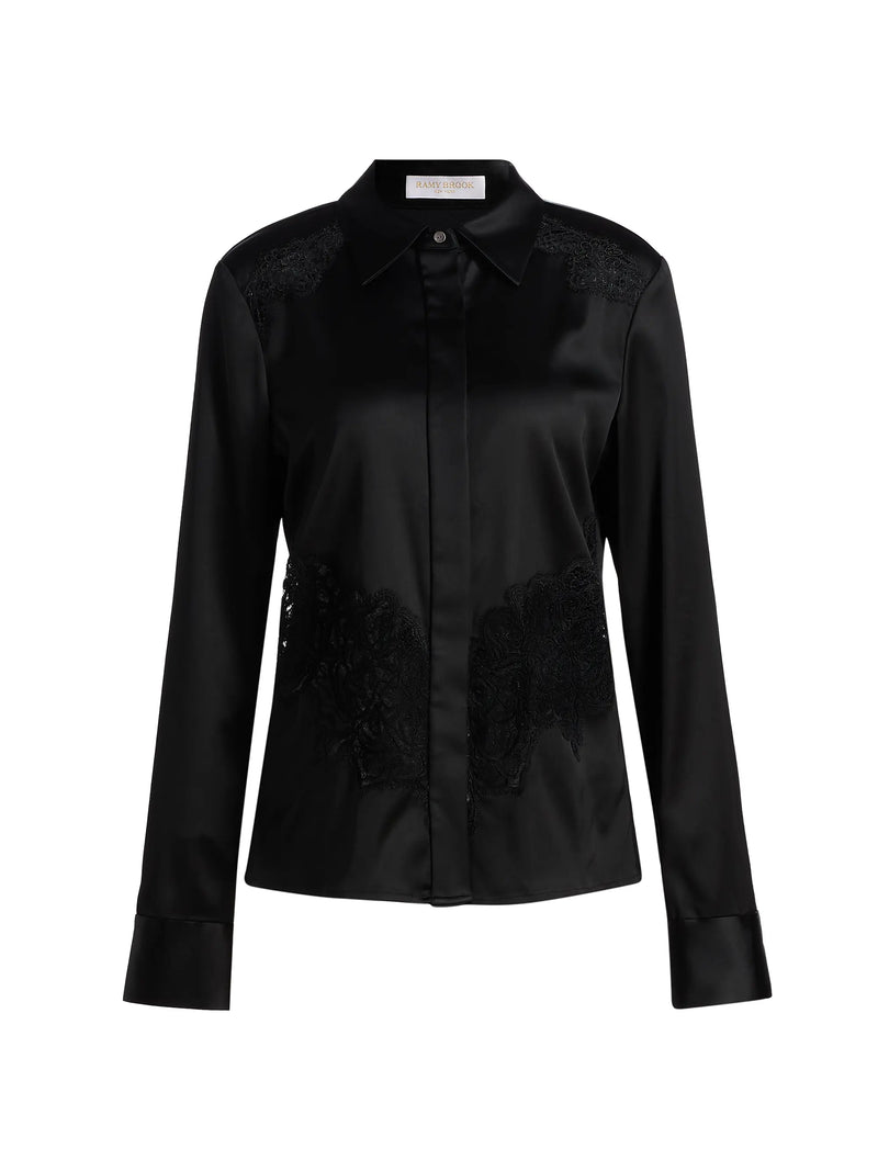Ramy Brook Serena Laced Satin Top