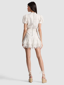 Alice and Olivia Loryn Embroidered Short Sleeve Shirt Dress