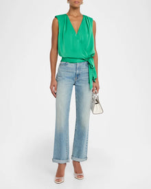 Ramy Brook Salina Satin Wrap Blouse