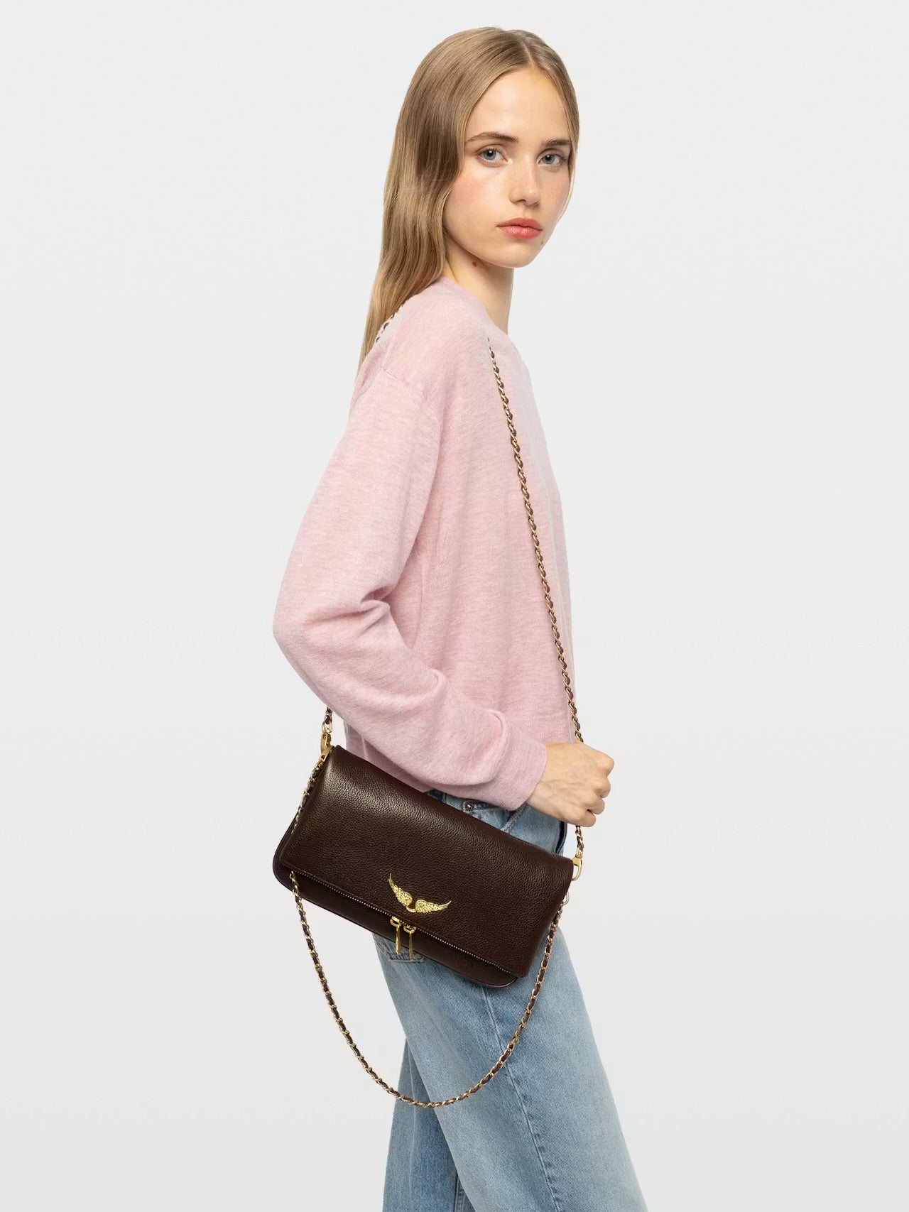 Zadig & Voltaire Rock Clutch- brownie