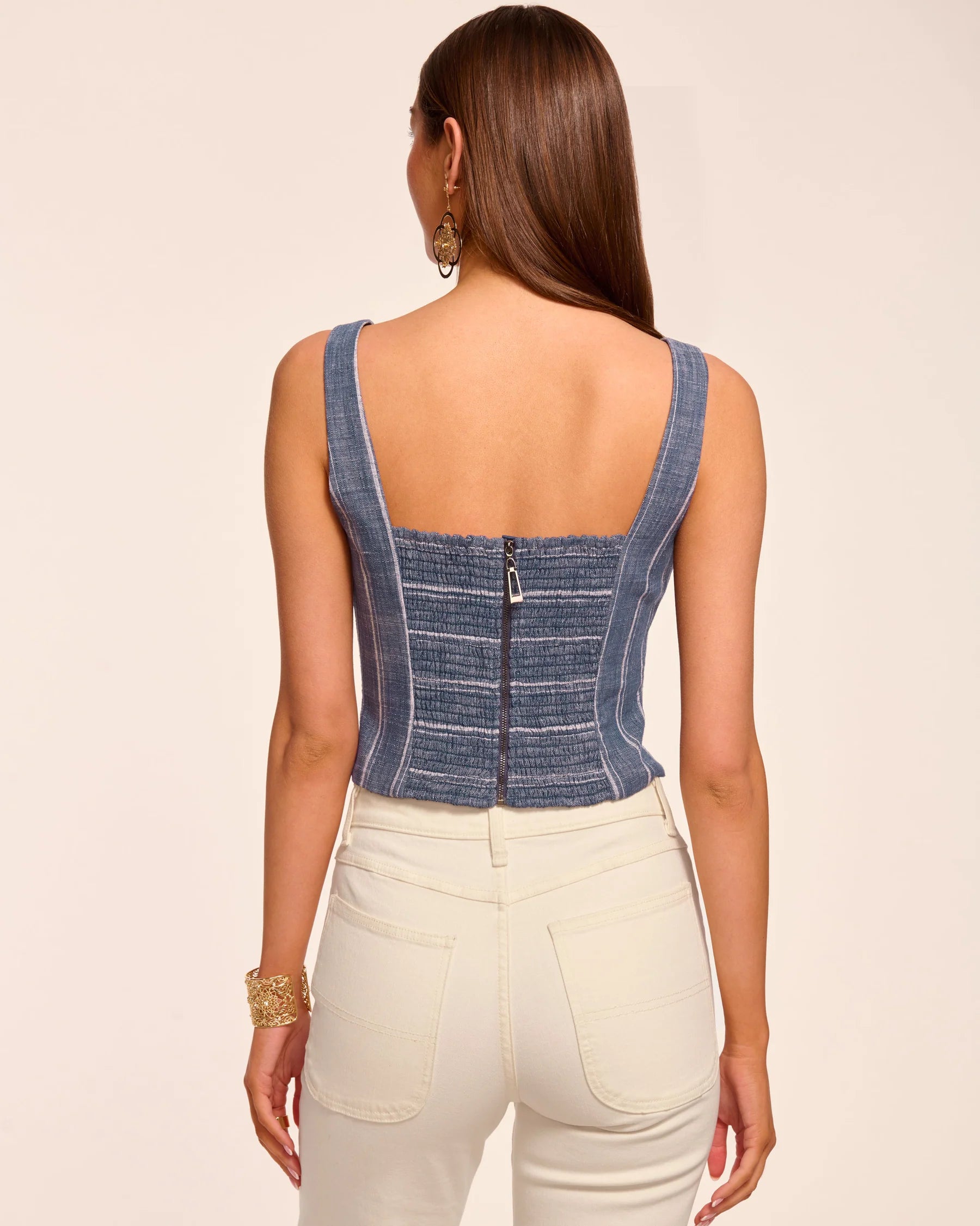 Ramy Brook Olive Button Front Sleeveless Top