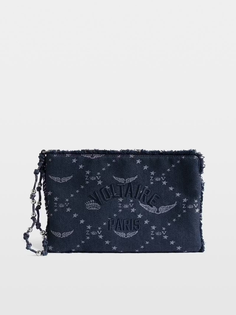 Zadig and Voltaire Angel Pouch Denim Monogram Bag