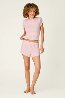 Pj Salvage Pretty Stripes Tender Pink Pointelle Pajama Shorts