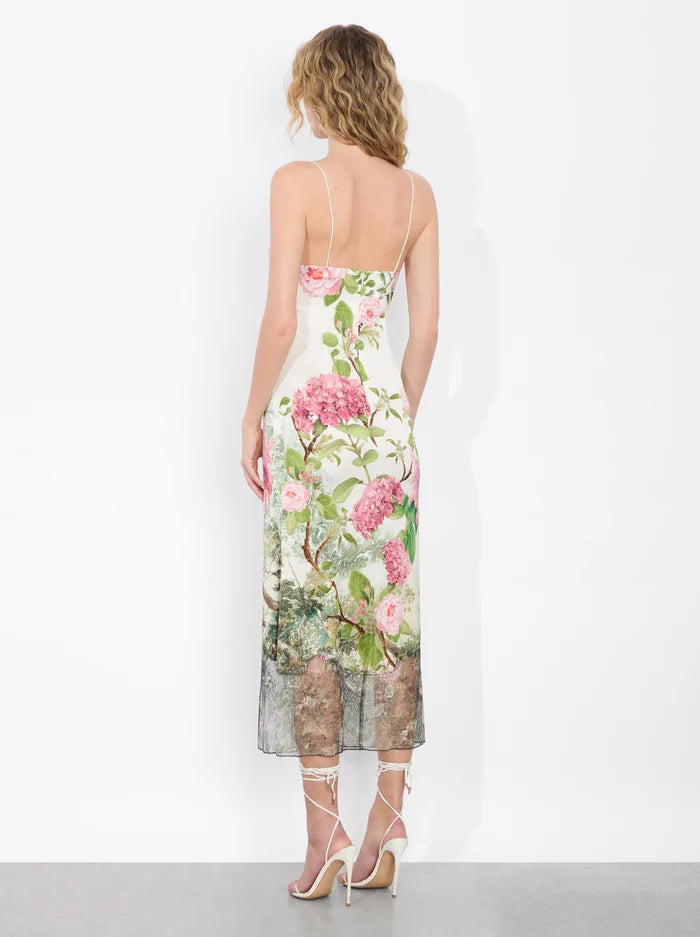 Alice and Olivia Julietta Cutaway Lace Slip Dress