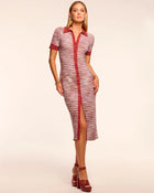 Ramy Brook Elijah Space Dye Knit Short Sleeve Midi Dress
