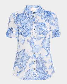 Cinq A Sept Lyra Costal Bouquet Short-Sleeve Top