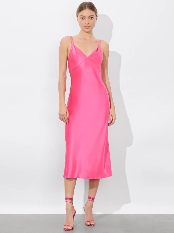 Alice and Olivia Kiro V Neck Slip Dress