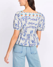 Rails Presley Floral Print Puff Sleeve Shirt