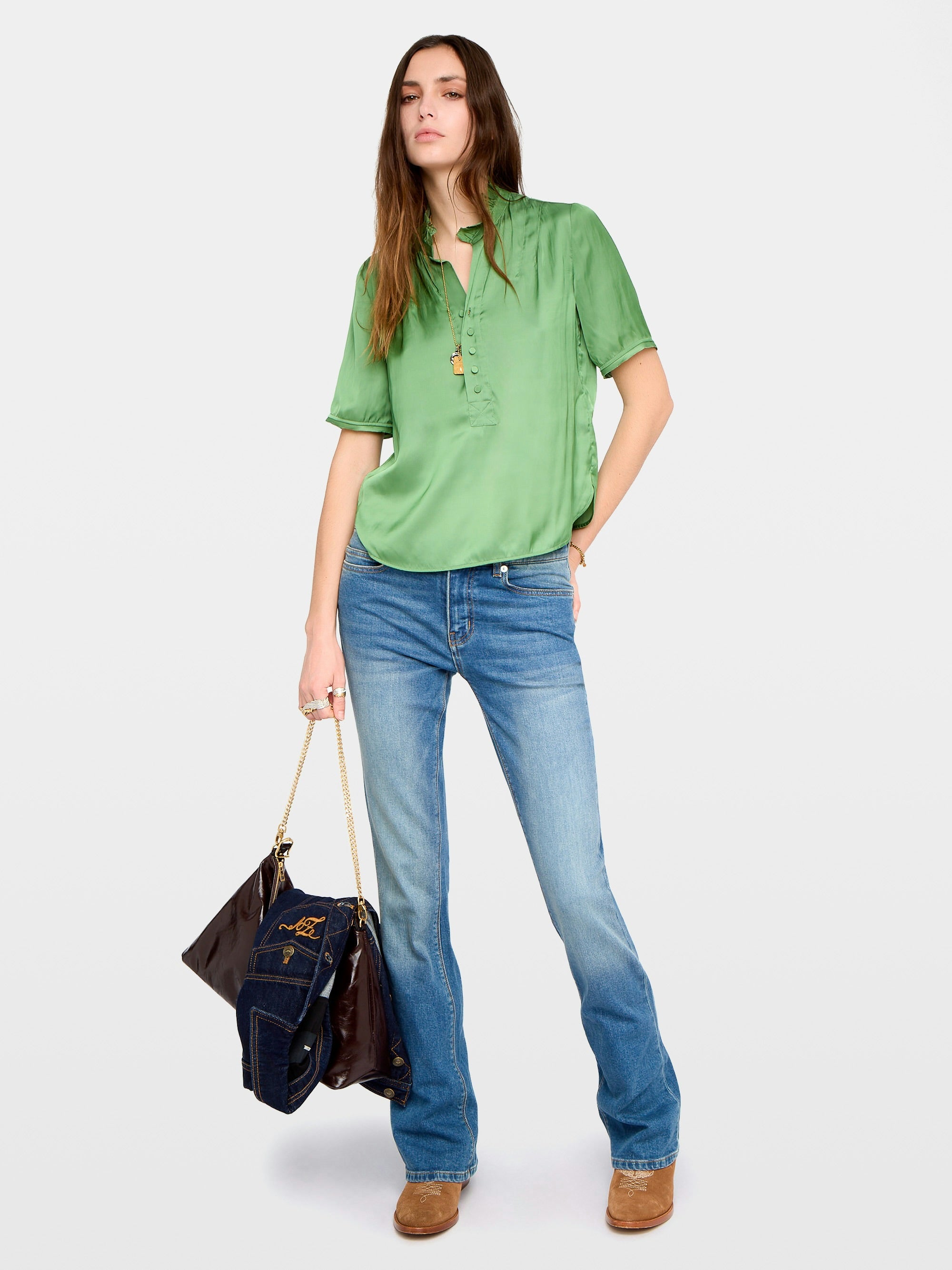 Zadig and Voltaire Topher Satin Top