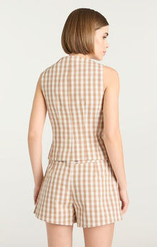 Cinq A Sept Gingham Denim Lovina Top