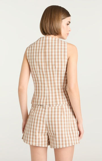 Cinq A Sept Gingham Denim Lovina Top