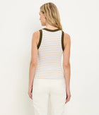 Michael Stars Gina Striped Ribbed Crop Tank