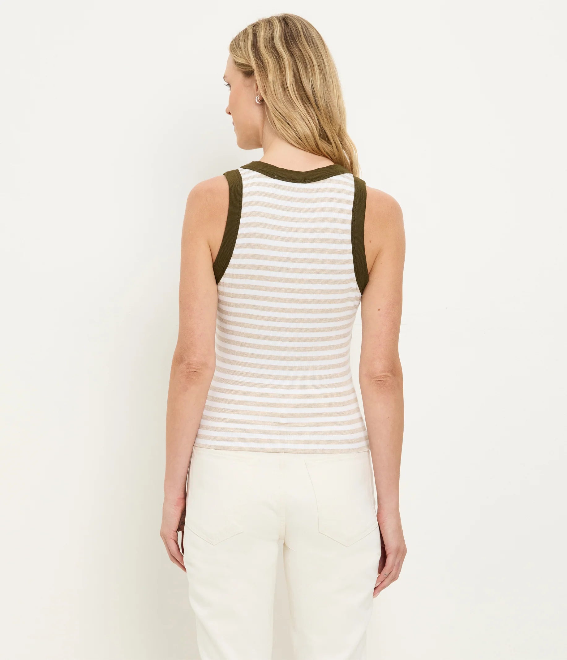 Michael Stars Gina Striped Ribbed Crop Tank