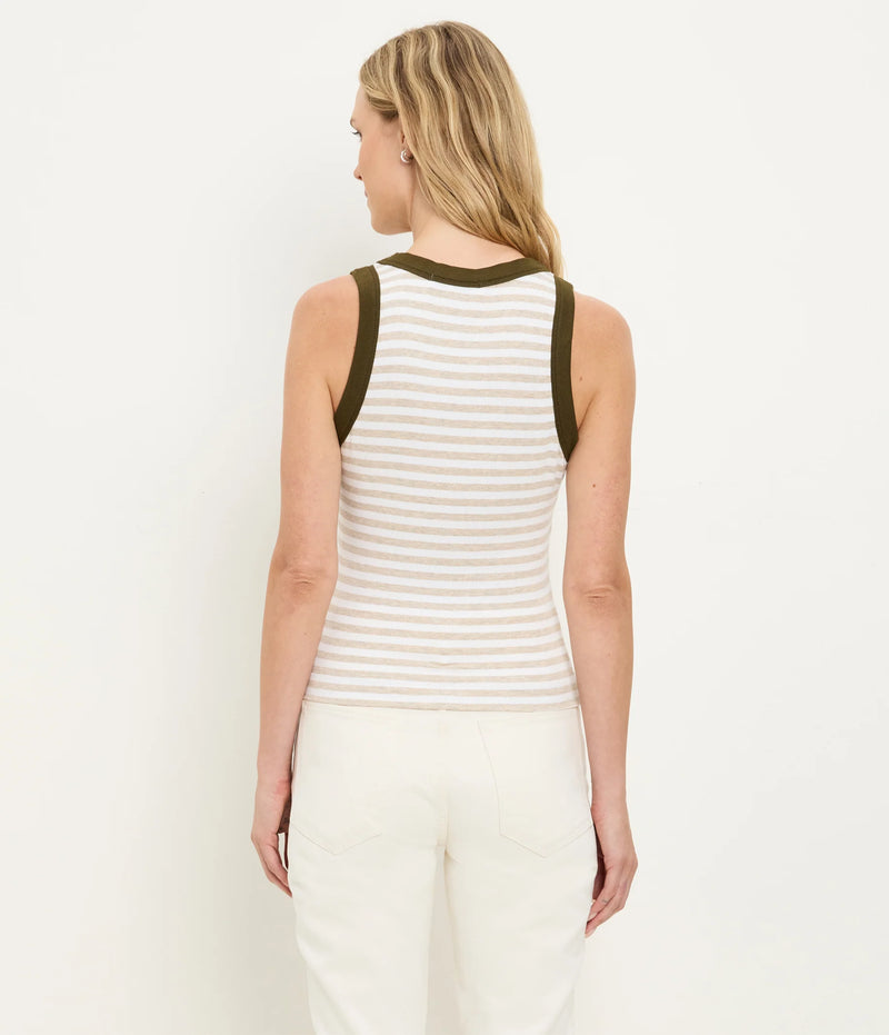 Michael Stars Gina Striped Ribbed Crop Tank