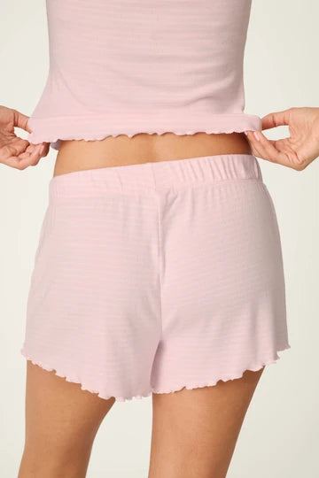 PJ Salvage Pretty Stripes Tender Pink Pointelle Pajama Shorts