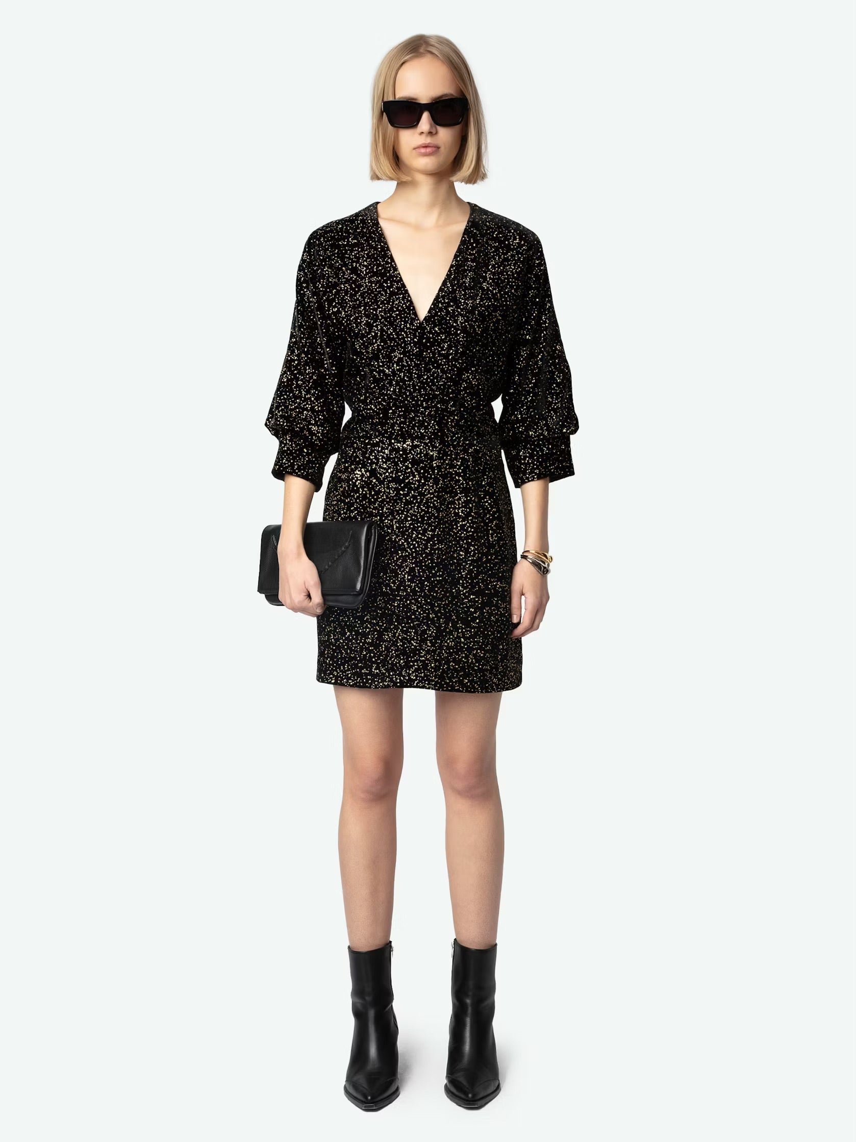 Zadig and Voltaire Rosli Glitter Dots Velvet Dress