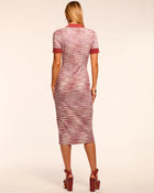 Ramy Brook Elijah Space Dye Knit Short Sleeve Midi Dress