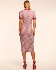 Ramy Brook Elijah Space Dye Knit Short Sleeve Midi Dress