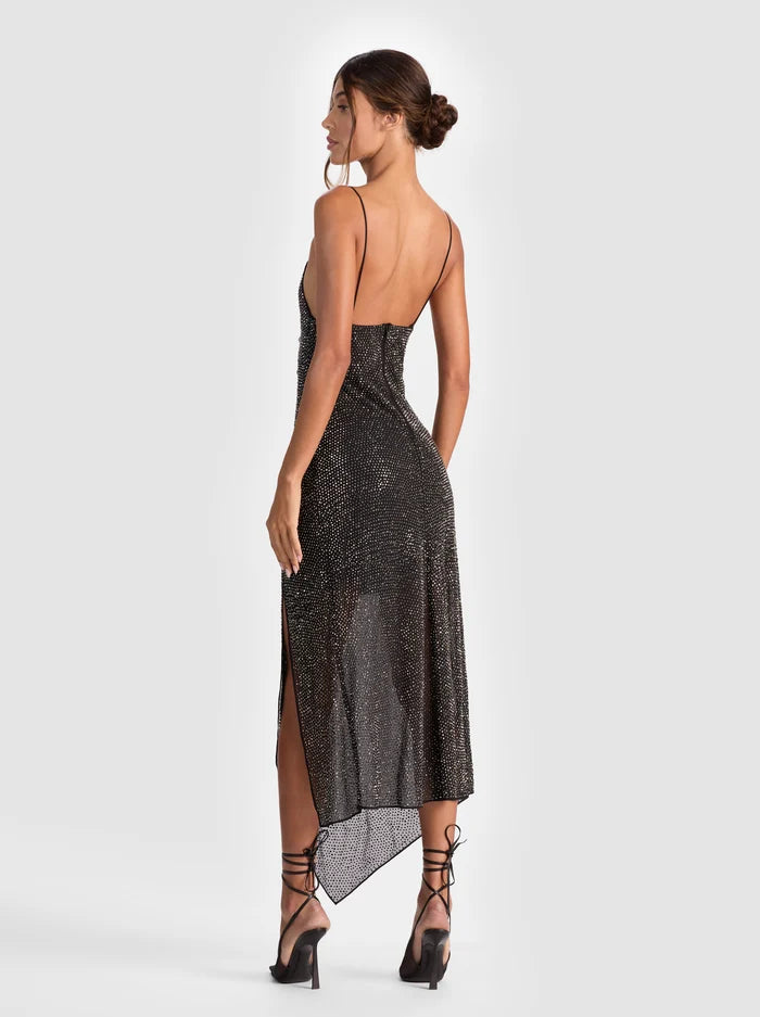 Alice and Olivia Harmony Embellished Midi Slip Dress