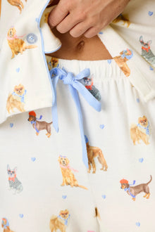 Pj Salvage Meet Me in Pawris Dog Print 3-Piece PJ Set