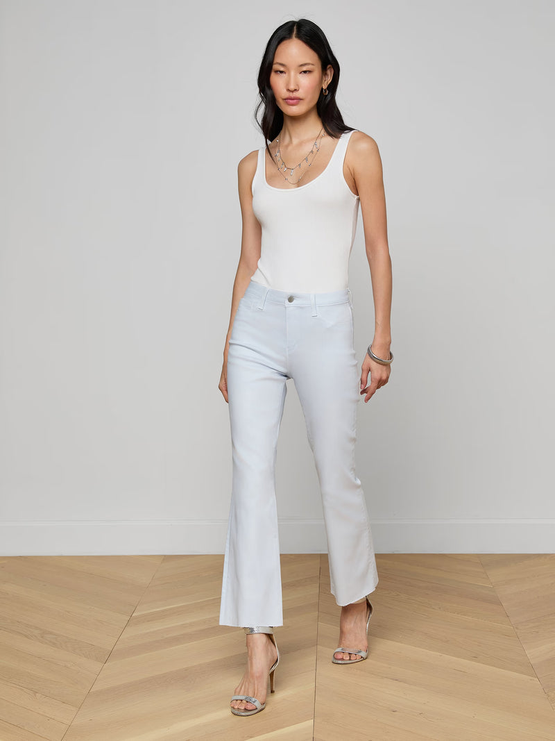 L’ Agence Kendra Coated Cropped Flare Jean