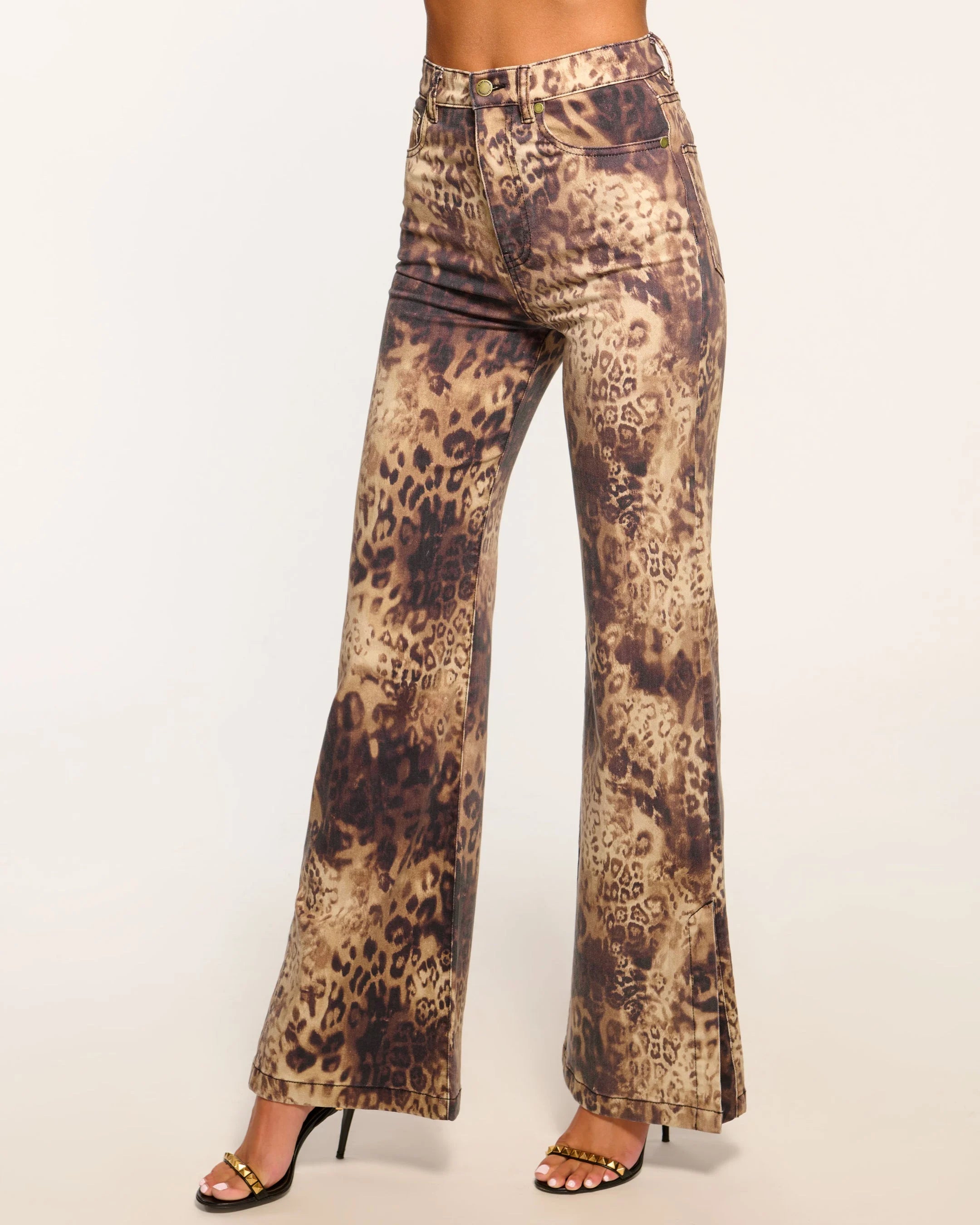 Ramy Brook Printed Tyra High Waisted Flare Jean