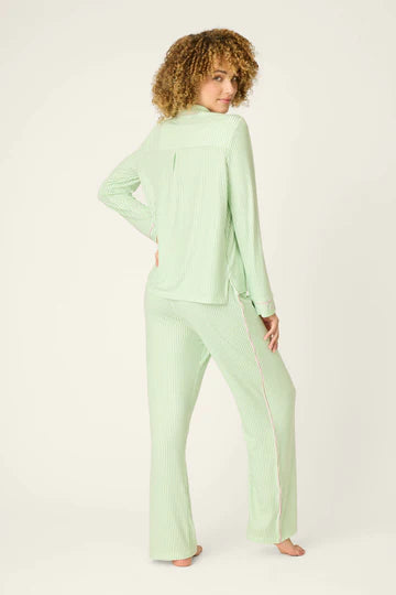 PJ Salvage Pupcation Palms Kiwi Stripe 3-Piece PJ Set