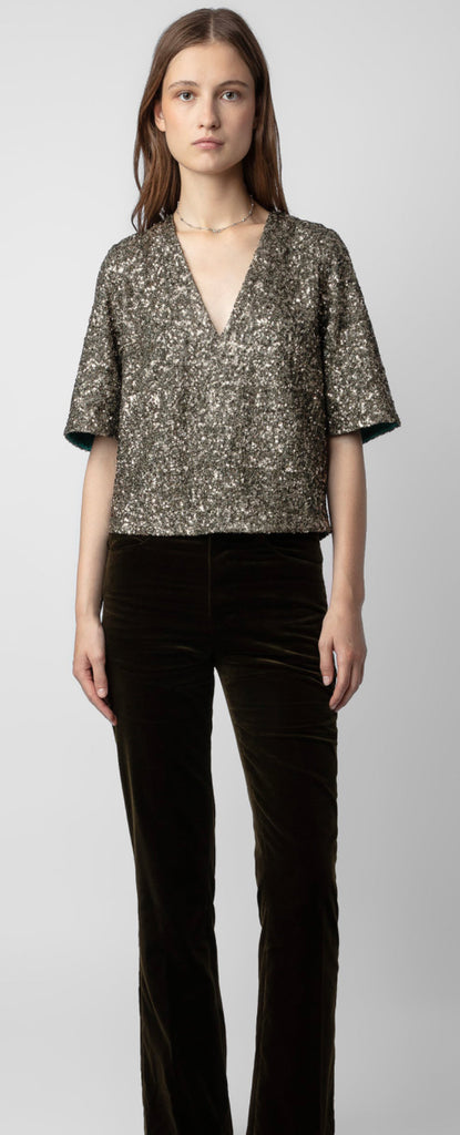 Zadig and Voltaire Tytane Sequin Blouse