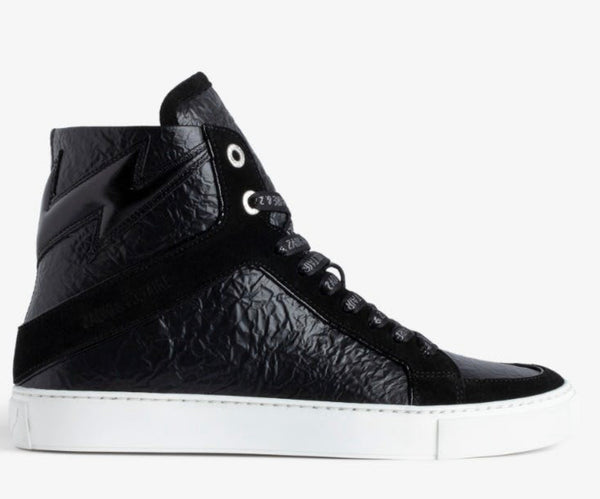 Zadig and Voltaire High Flash High-Top Wrinkle Sneakers