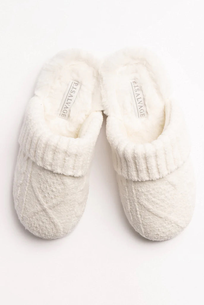 PJ Salvage Cable Knit Slides