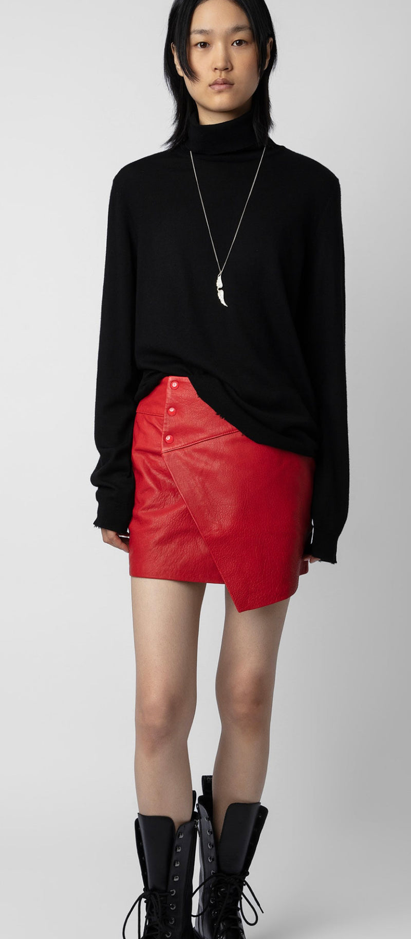 Zadig & Voltaire Junko Cuir Biker Leather Skirt