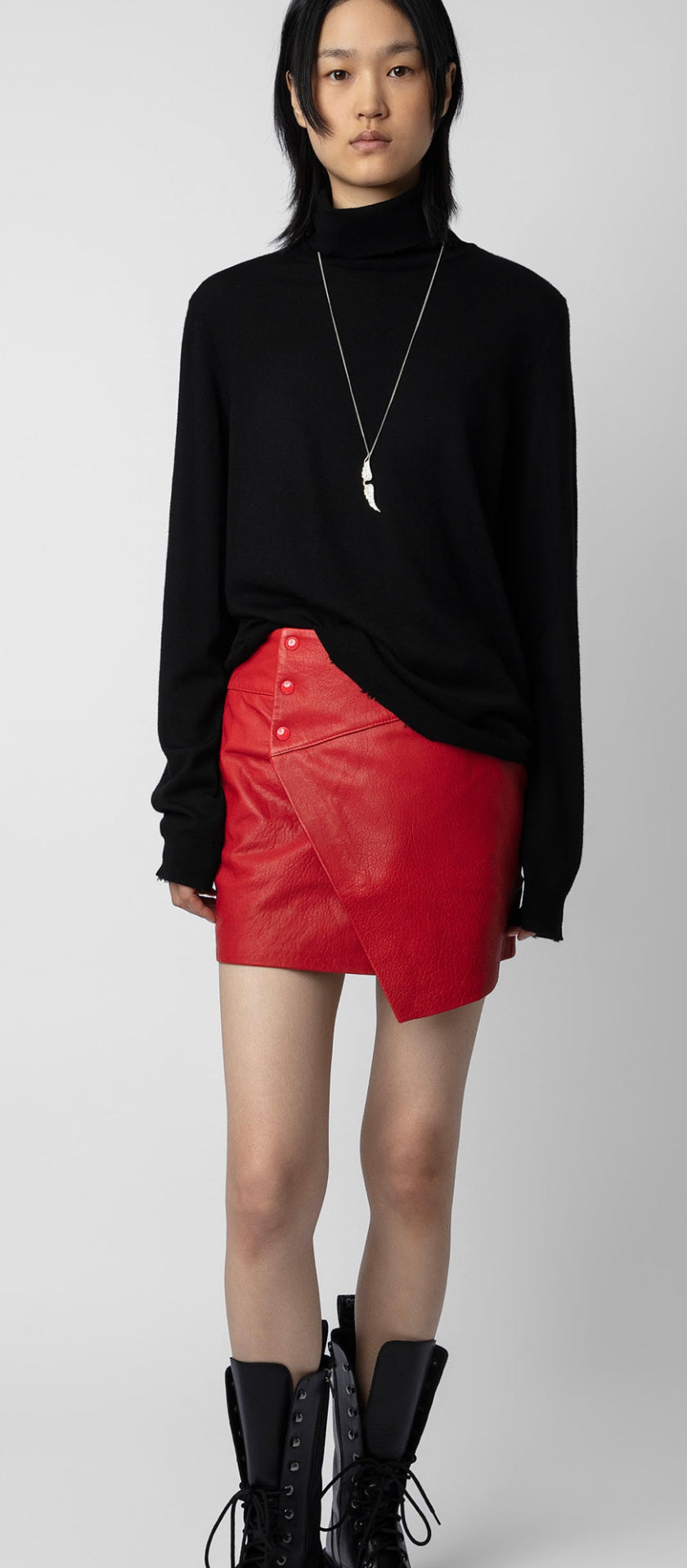Zadig & Voltaire Junko Cuir Biker Leather Skirt