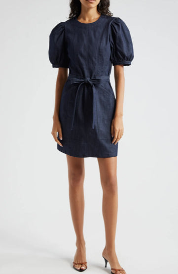 Cinq A Sept Palo Puff Sleeve Denim Minidress