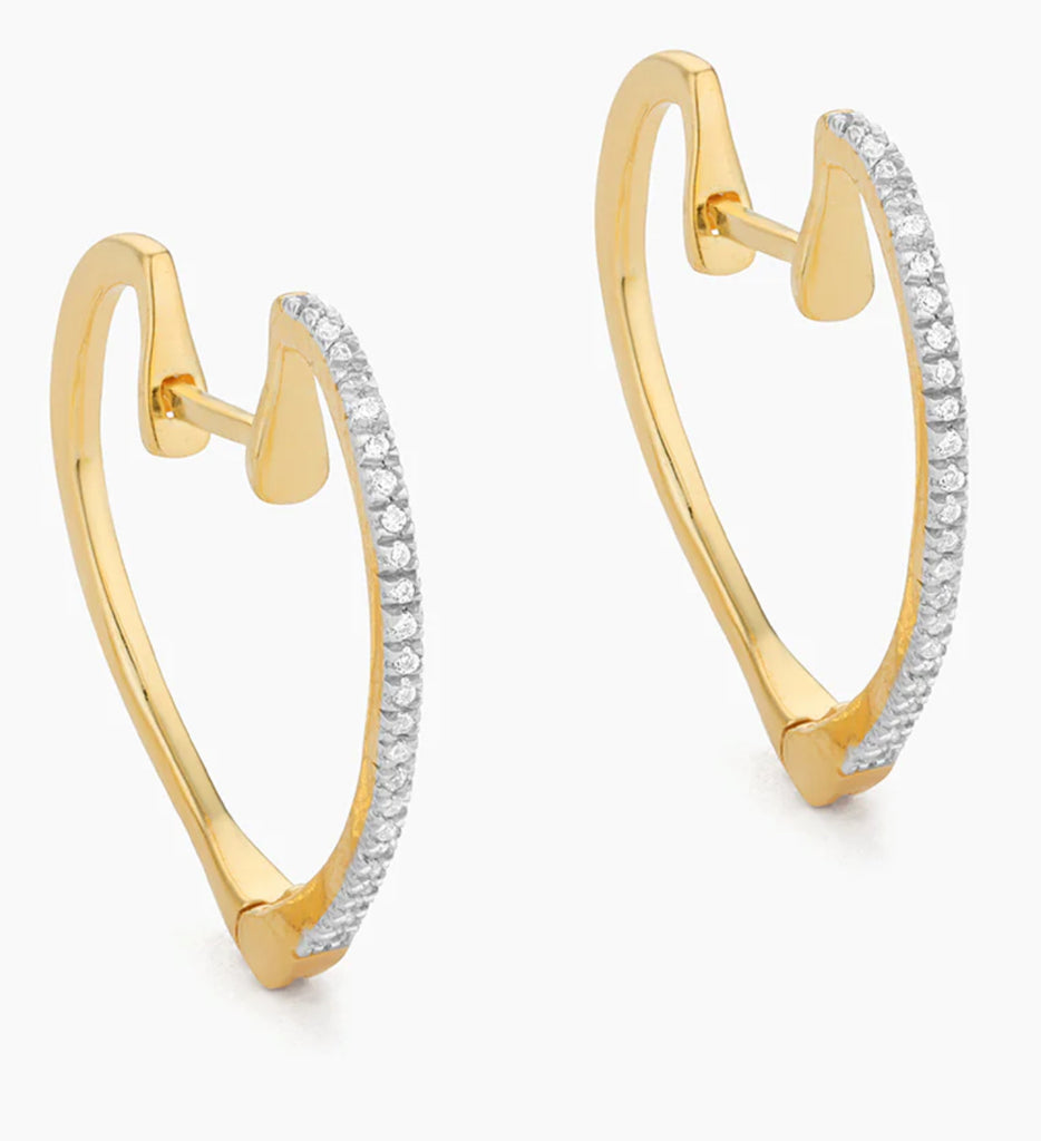 Ella Stein Silver Lining Heart Hoop Earrings