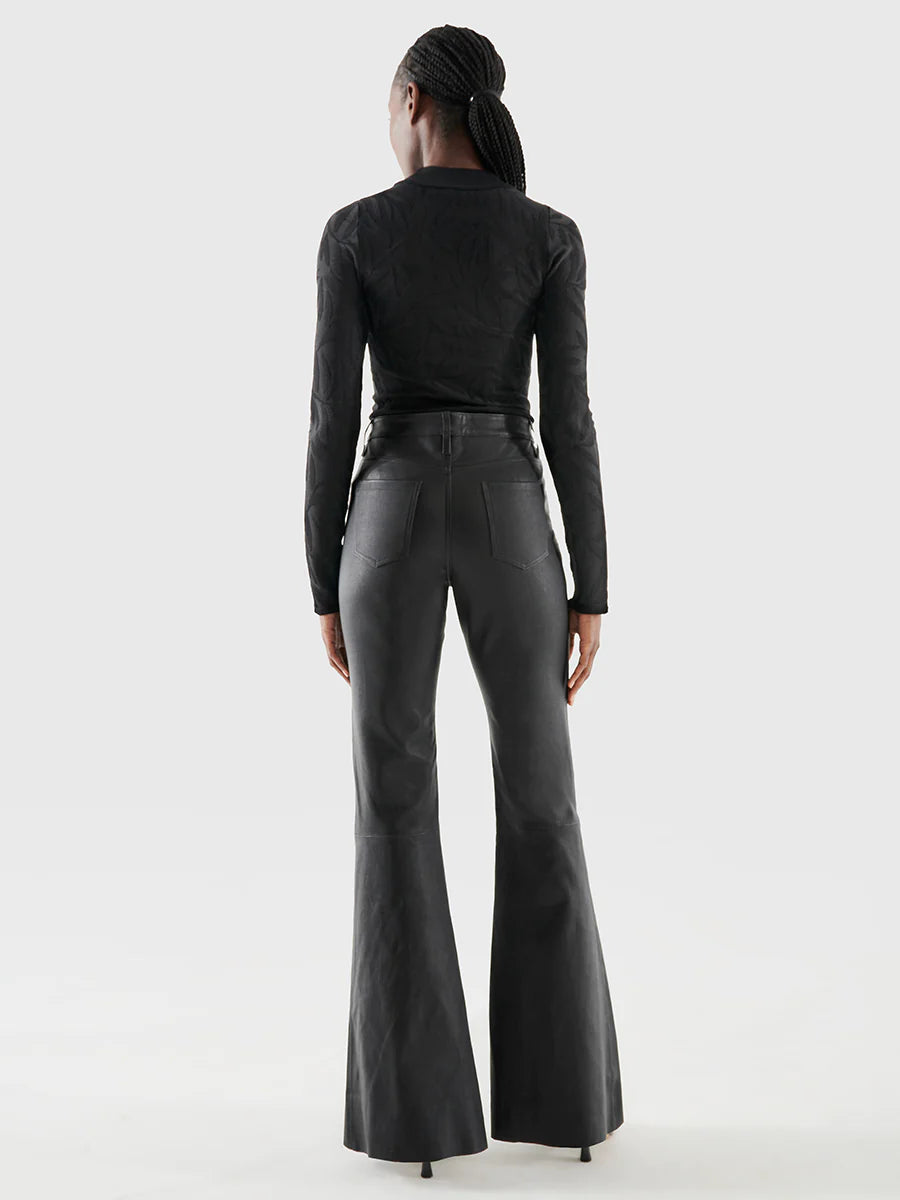 ASbyDF Robbie Stretch Leather Flare Pants