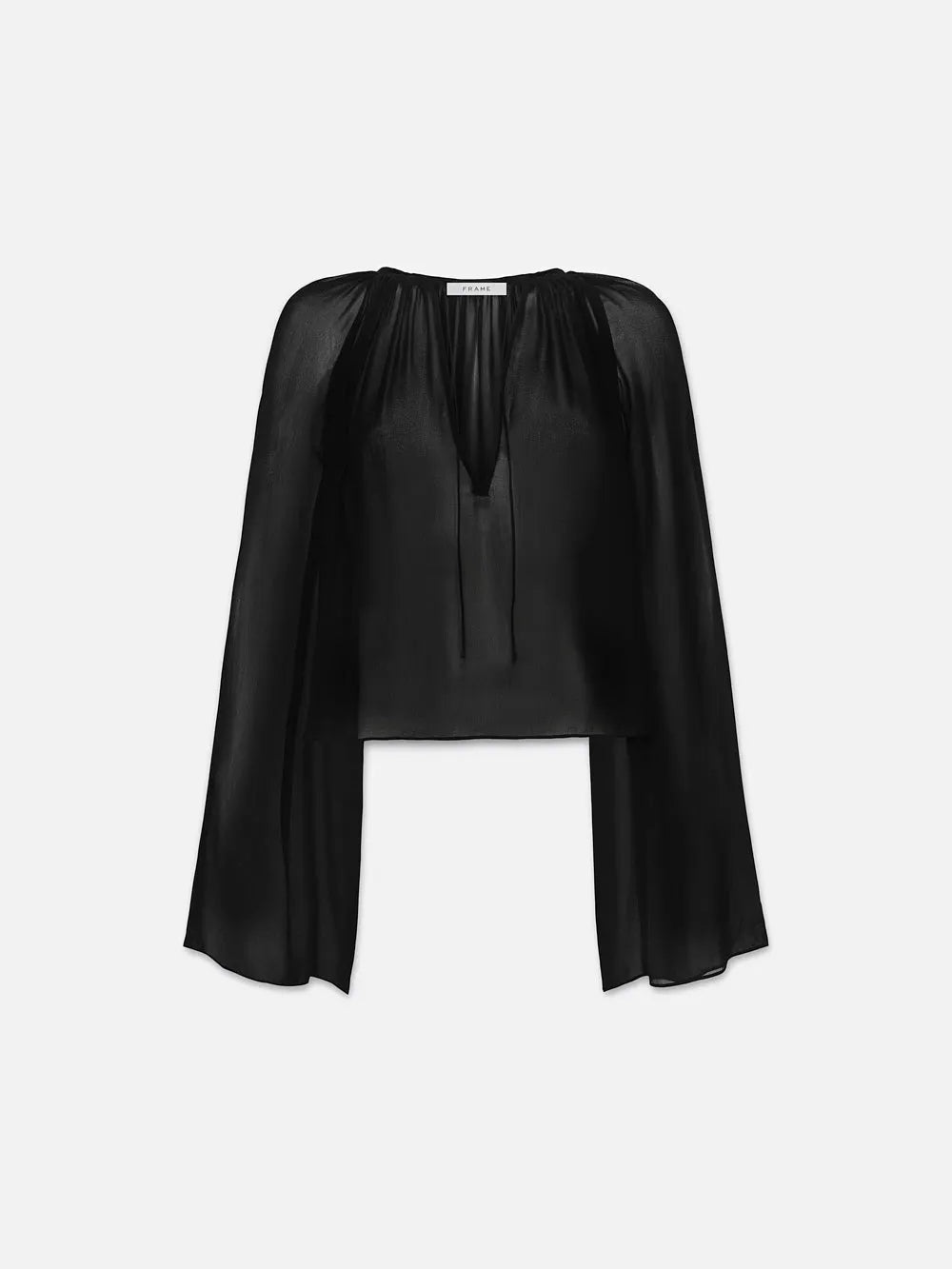 Frame V Neck Shirred Blouse