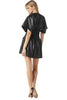 Misa Mounia Dress- Black Vegan Leather