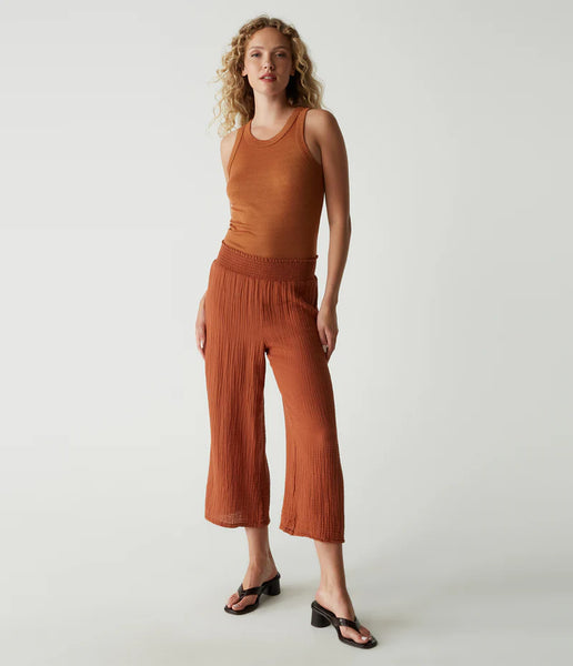 Michael Stars Medina Smocked Waist Cropped Pant