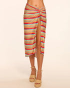 Ramy Brook Xana Glitter Stripe Coverup Skirt