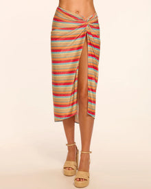 Ramy Brook Xana Glitter Stripe Coverup Skirt