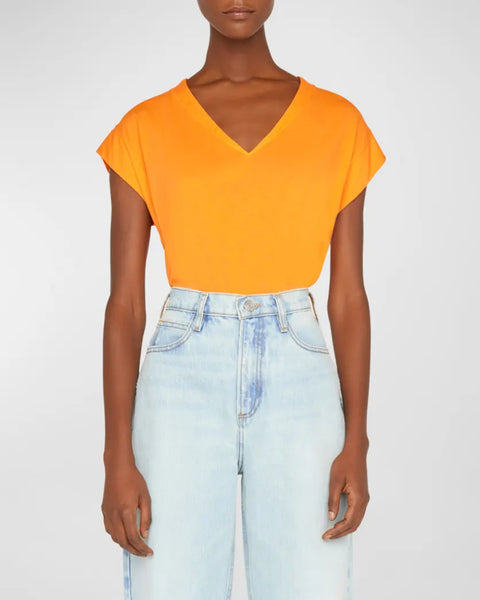 Frame Le Mid Rise V Neck Tee