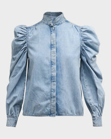 Frame The Gillian Denim Long-Sleeve Top