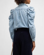 Frame The Gillian Denim Long-Sleeve Top
