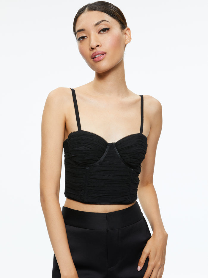 Alice and Olivia Damia Ruched Bustier Top