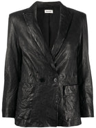 Zadig & Voltaire Visko Cuir Froisse Veste