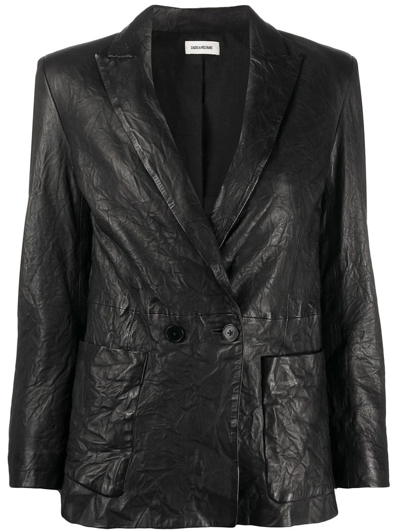 Zadig & Voltaire Visko Cuir Froisse Veste